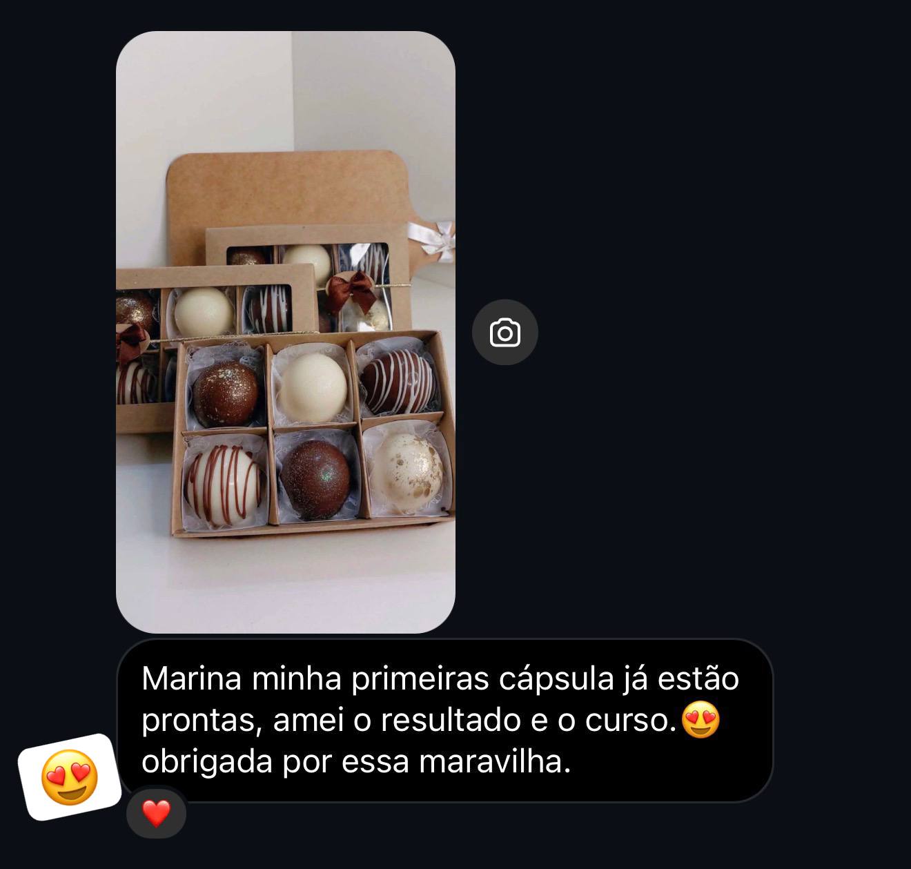 Print de mensagem de aluna agradecendo pelo curso e resultado